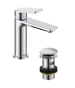 Bristan Frammento Eco Start Basin Mixer with Clicker Waste Chrome FRM ES BAS C