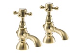 Abode Sentiment Basin Pillar Taps Brushed Brass AB2690