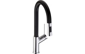 Abode Virtue Nero Kitchen Mixer Tap w/Pull Out Chrome AT1244