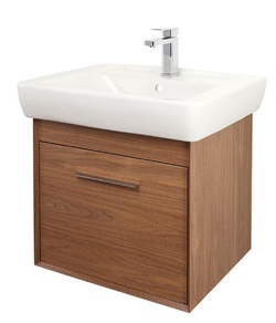 Abacus Simple 60cm Basin Vanity Unit Walnut