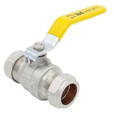 22mm Yellow Handle Gas Lever Valve
