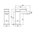 Abacus Plan Mono Basin Mixer Matt Black TBTS-265-1202