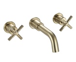 Bristan Cruzar 3TH Wall Mounted Basin Mixer Brushed Brass 