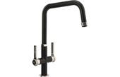 Abode Hex Monobloc Mixer Tap Brushed Nickel/Black AT2092