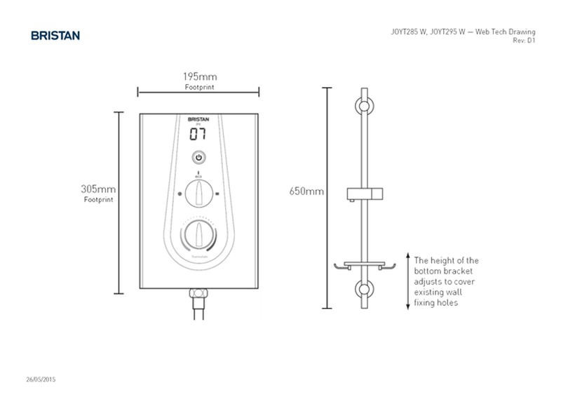Bristan Joy Thermostatic Electric Shower 8.5Kw JOYT385 MS