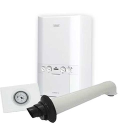 Ideal Logic + Plus 24HE Combi Boiler, Flue and Mechanical Clock Pack