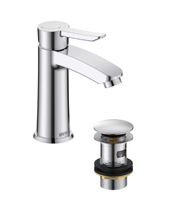 Bristan Apelo Eco Start Basin Mixer with Clicker Waste Chrome APE ES BAS C