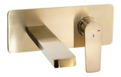 Abode Aquip Wall Mounted Basin/Bath Mixer Brushed Brass AB2842
