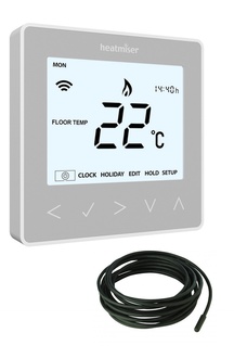 Heatmiser NeoStat-E - Electric Floor Heating Thermostat platinum silver