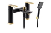 Abode Levarto Deck Mounted Bath Shower Mixer Matt Black & Brass AB2800
