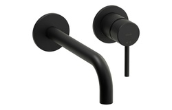 Abode Harmonie Wall Mounted Basin/Bath Mixer Matt Black AB2637
