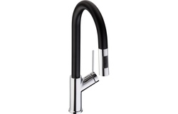 Abode Virtue Nero Kitchen Mixer Tap w/Pull Out Chrome AT1244