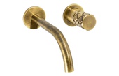 Abode Kite Wall Mounted Basin Mixer Antique Brass AB2748