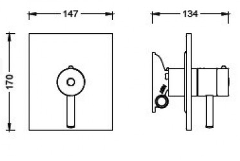 Abacus Vessini 200 Thermostatic Shower Valve Finish Set VETS527115