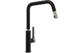 Abode Hex Single Lever Mixer Tap w/Pull Out Brushed Nickel/Black AT2089