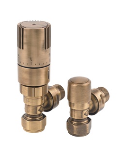 MHS Finchley Angled TRV 15mm Antique Brass VLVFIN-AABTRV