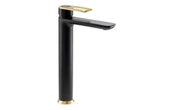 Abode Levarto Tall Basin Mixer Matt Black & Brass AB2785