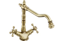 Abode Melford Monobloc Mixer Tap Antique Brass AT1043
