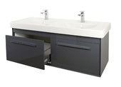 Abacus Simple 130cm Double Basin Vanity Unit Anthracite