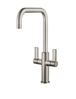 Pegler Jeroni Horizontal 2 Handle Kitchen Mixer - Brushed Nickel 922101