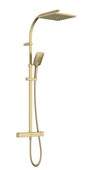 Bristan Quadrato Safe Touch Adjustable Thermostatic Rigid Riser Bar Shower Brushed Brass QD SHXDIVCTFF BB