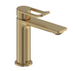 Bristan Saffron Brushed Brass Eco Start Basin Mixer w/ Clicker Waste SAF ES BAS BB