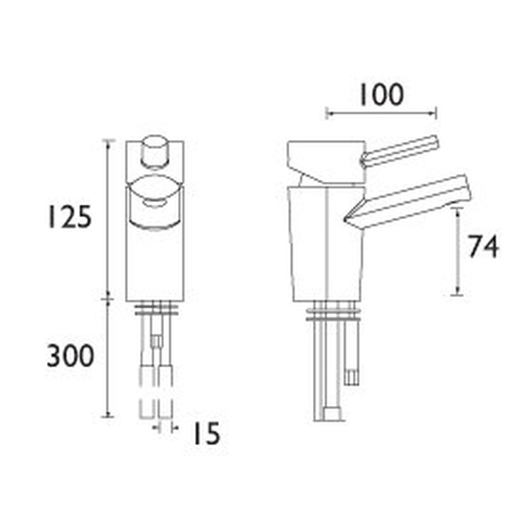 Bristan Oval Basin mixer with eco-click (without waste) (OL EBASNW C)