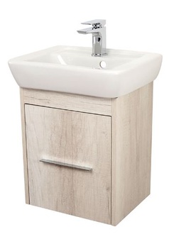 Abacus Simple Cloakroom 45cm Basin Vanity Unit Bleached Oak