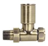 BiWorld Heavy Pattern 15mm Antique Brass Straight Wheel Head Valve EV-HP15SAB