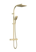 Bristan Qubo Thermostatic Bar Shower with Rigid Riser Brushed Brass QB SHXDIVCTFF BB