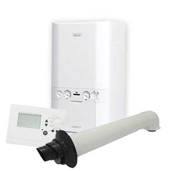 Ideal Logic + Plus 30HE Combi Boiler, Flue and Digital Clock Pack