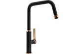 Abode Hex Single Lever Mixer Tap Antique Brass & Matt Black AT2180