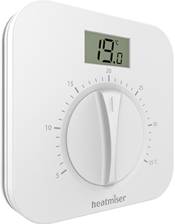 Heatmiser DS1-L v2 Manual Dial Thermostat with Display