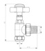 BiWorld Heavy Pattern 15mm Cross Head Chrome Angled Wheel Head Valve EV-CH15A