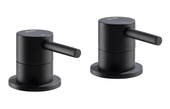 Abode Harmonie Round Bath Filler Panel Valves (Pair) Matt Black AB2749
