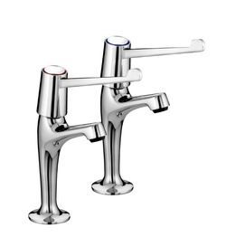 Bristan Lever High Neck Pillar Taps with 6" Levers VAL2 HNK C 6 CD