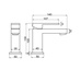 Abacus Plan Mini Mono Basin Mixer Matt Black TBTS-265-1204