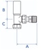 Pegler Terrier 15mm Lockshield Angle Valve 632205