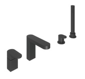 Abacus Ki Deck Mounted Bath Shower 4TH Matt Black TBTS-055-3204