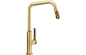 Abode Hex Single Lever Mixer Tap w/Pull Out Antique Brass AT2090