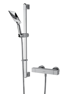 Bristan Qubo Thermostatic Bar Shower with Multi Function Handset QB SHXSMFF C