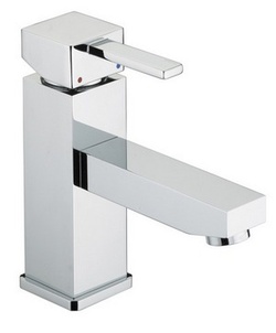 Bristan Quadrato basin mixer with eco-click and pop-up waste (QD EBAS C)