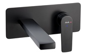 Abode Aquip Wall Mounted Basin/Bath Mixer Matt Black AB2832