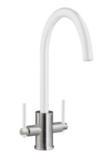 Prima+ Swan Neck Dual Lever Mixer Tap White BPR704