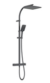 Bristan Qubo Thermostatic Bar Shower with Rigid Riser Black QB SHXDIVCTFF BLK