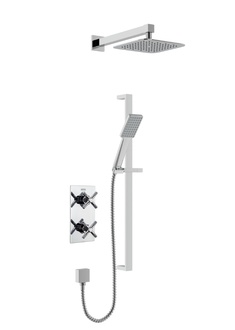 Bristan Cruzar Concealed Shower with Fixed Head and Flexible Riser Kit Chrome CRU C SHWR PK 