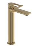 Bristan Saffron Eco start Tall Basin Mixer with Clicker Waste Brushed Brass SAF ES TLBAS BB